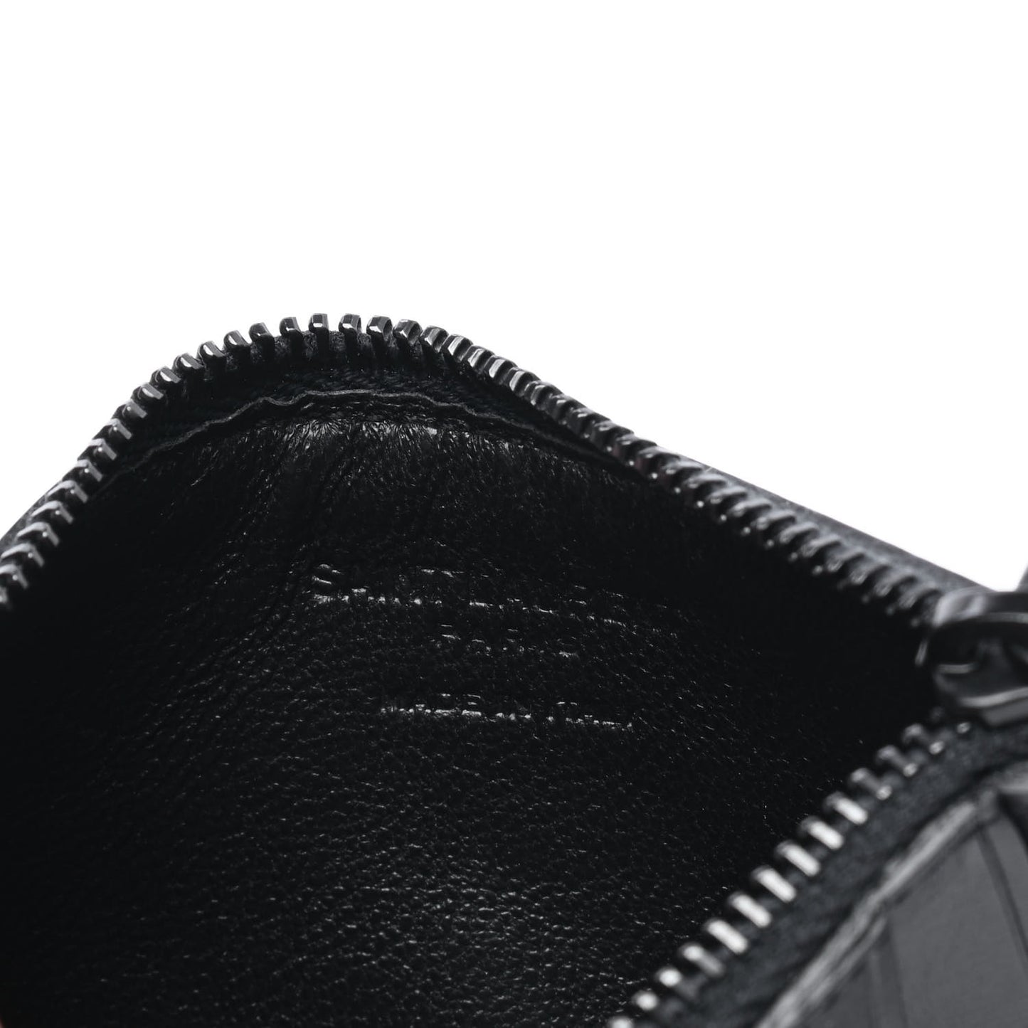 Calfskin 5 Fragments Zip Pouch Card Holder Black