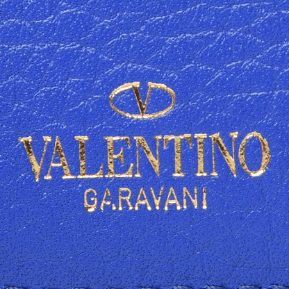 Valentino Garavani Pebbled Calfskin Rockstud Card Holder Acid Blue 6 of 9