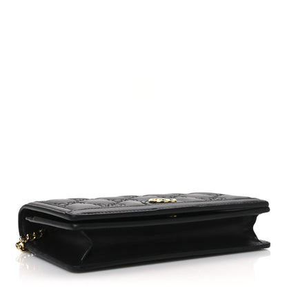 Gucci Calfskin GG Matelasse Chain Wallet Black 4 of 9