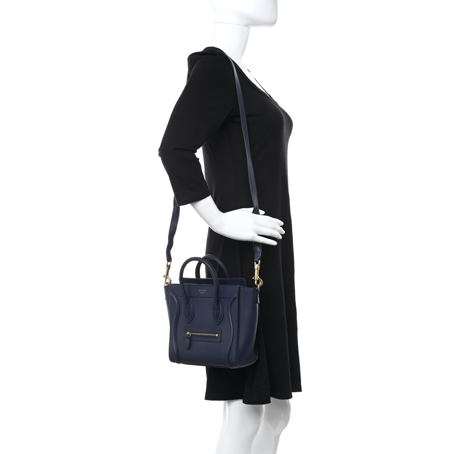 Celine Smooth Calfskin Nano Luggage Ink 2 of 13