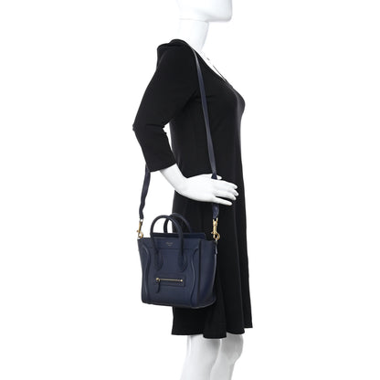 Celine Smooth Calfskin Nano Luggage Ink 2 of 13