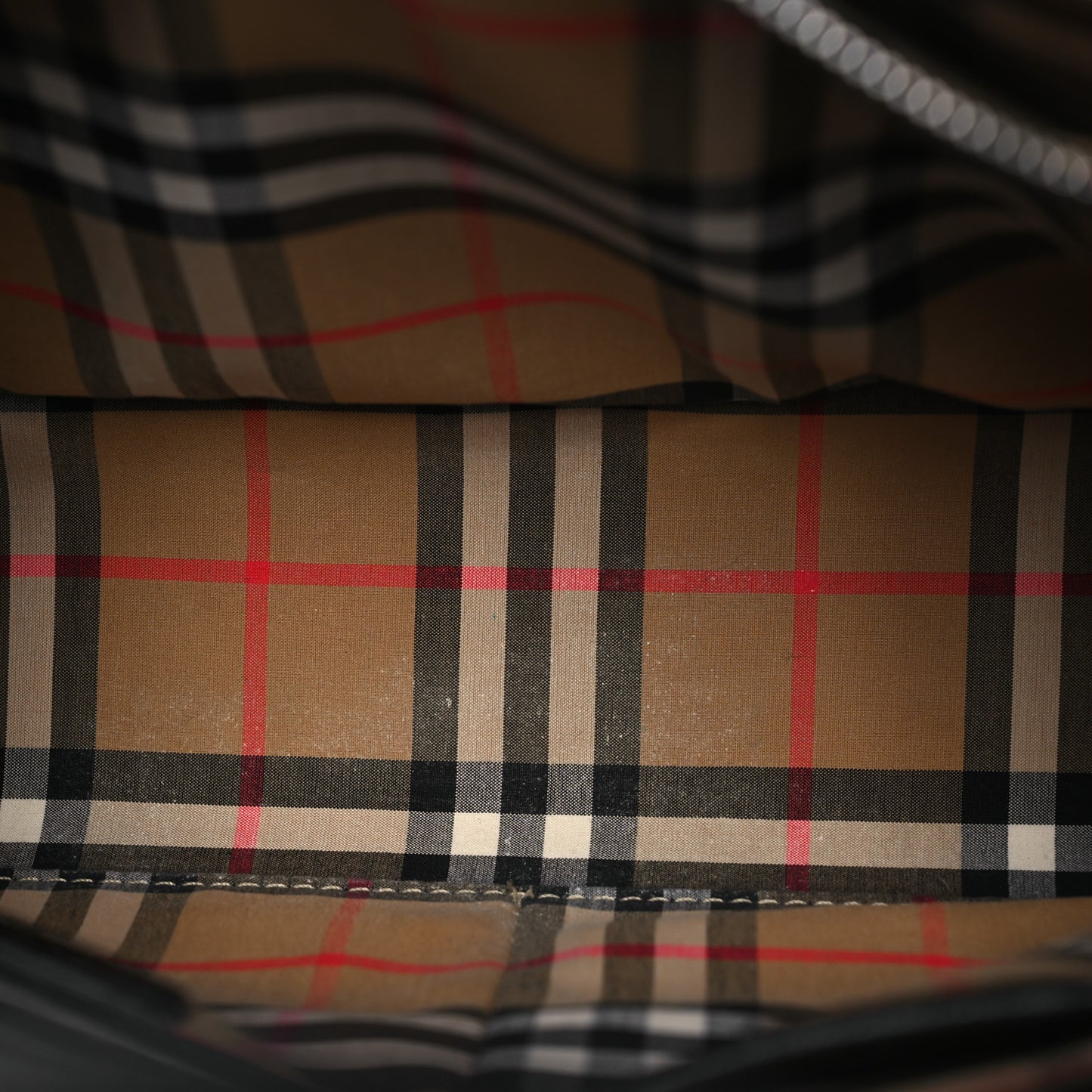 Derby Calfskin Vintage Check Medium Banner Tote Black