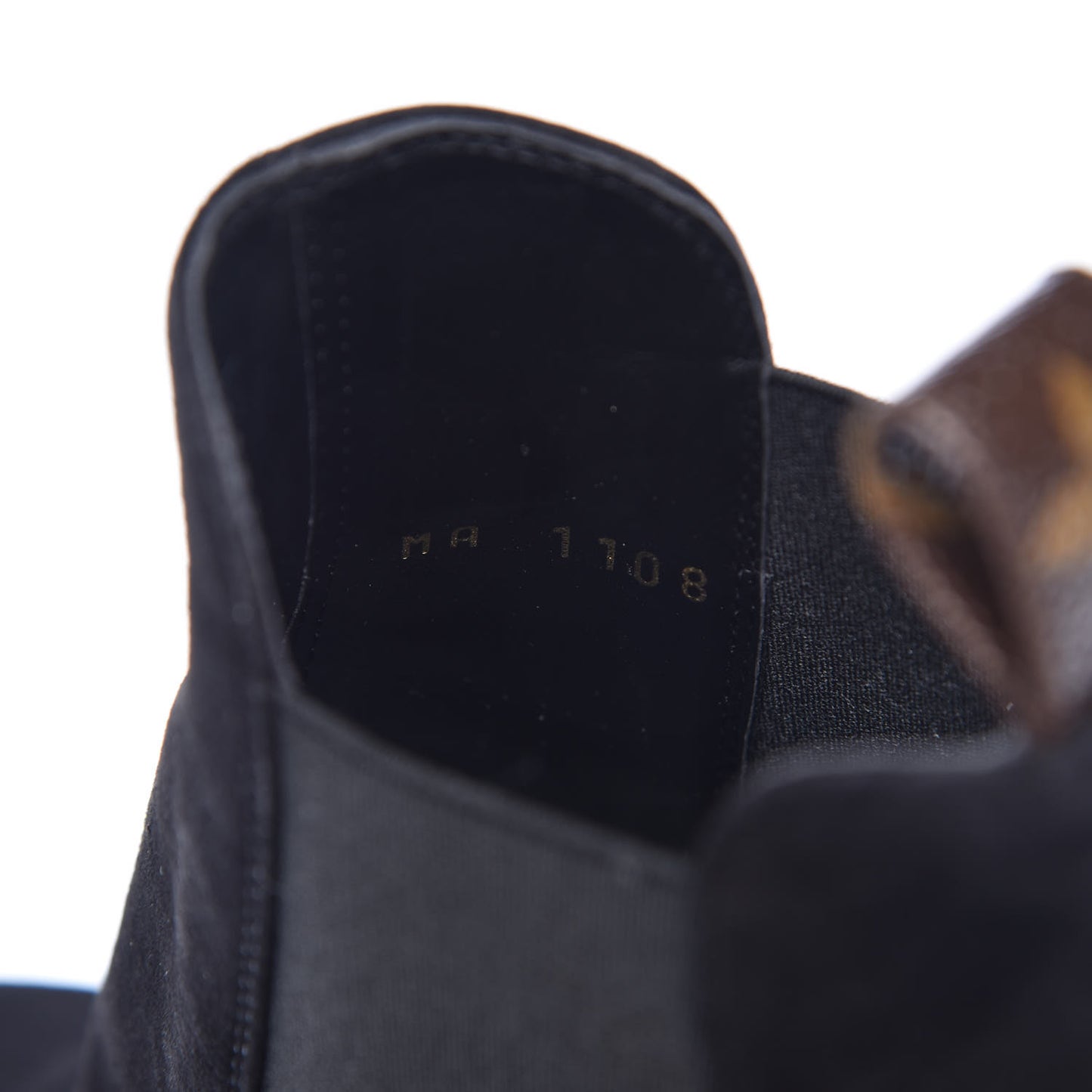 Suede Monogram Uniformes Cap Toe Chelsea 80mm Ankle Boots 37.5 Black