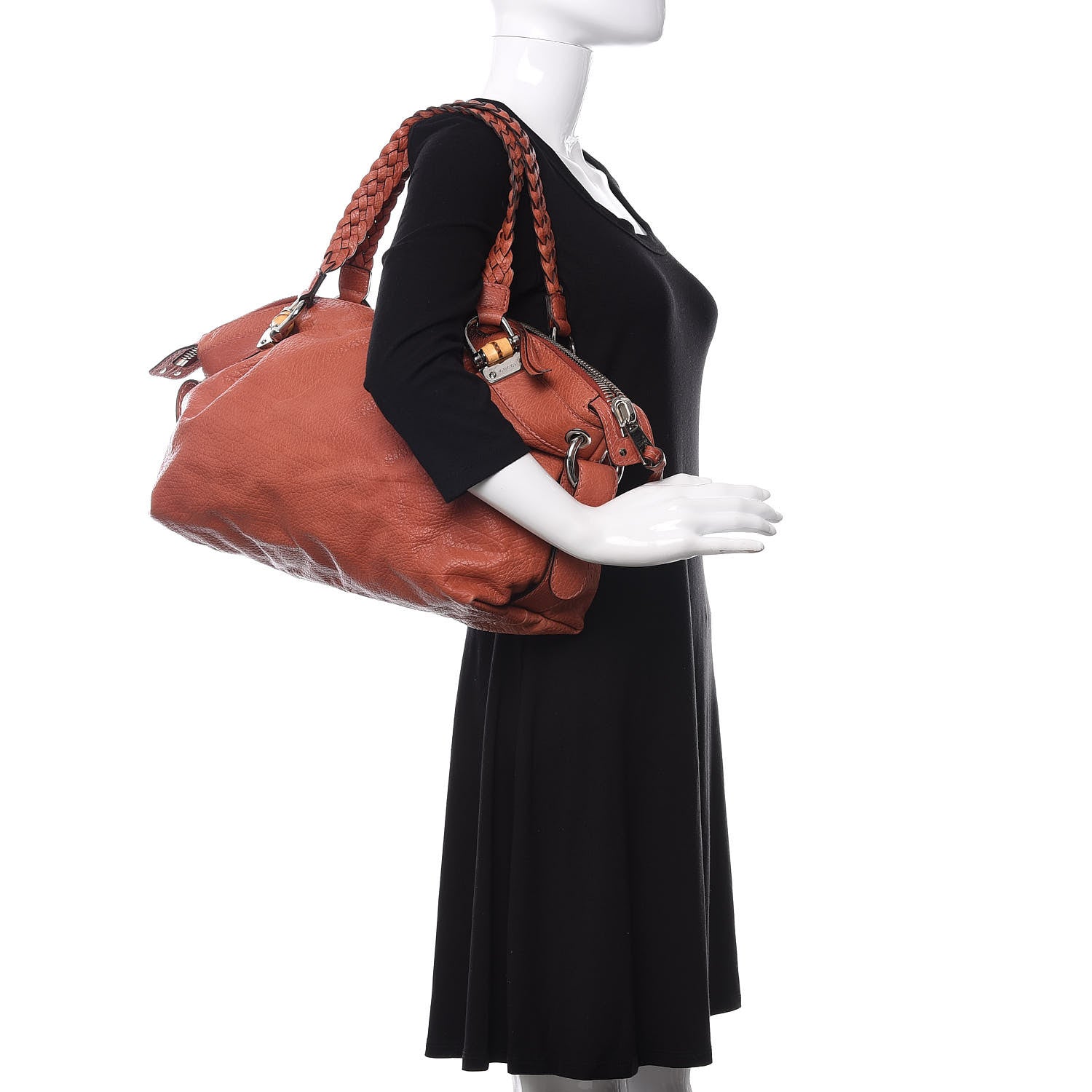 Gucci Calfskin Medium Bamboo Bar Shoulder Bag Light Brown 2 of 10