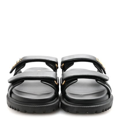 Christian Dior Lambskin Dioract 10mm Sandals 39 Black 3 of 10