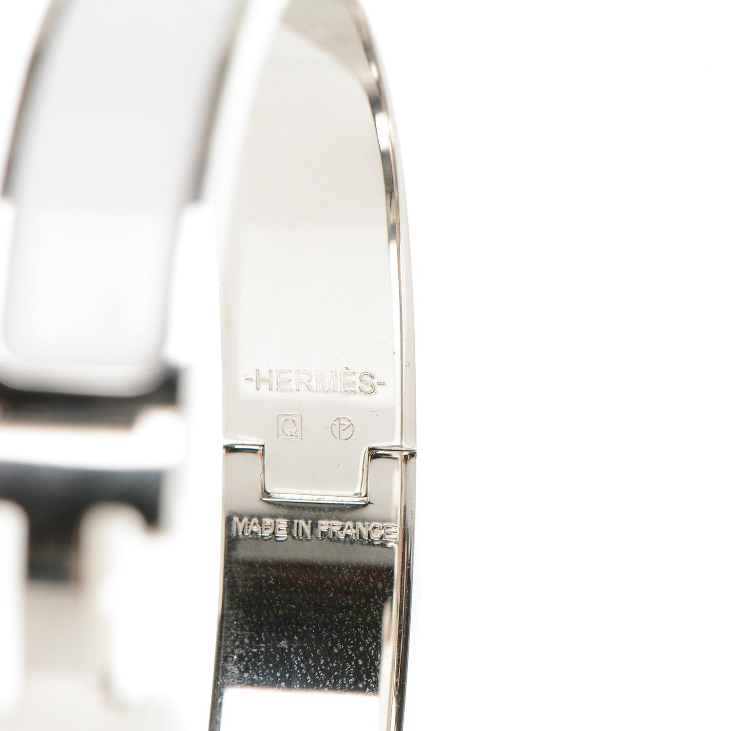 Hermes Enamel Narrow Clic Clac H Bracelet GM White 4 of 4