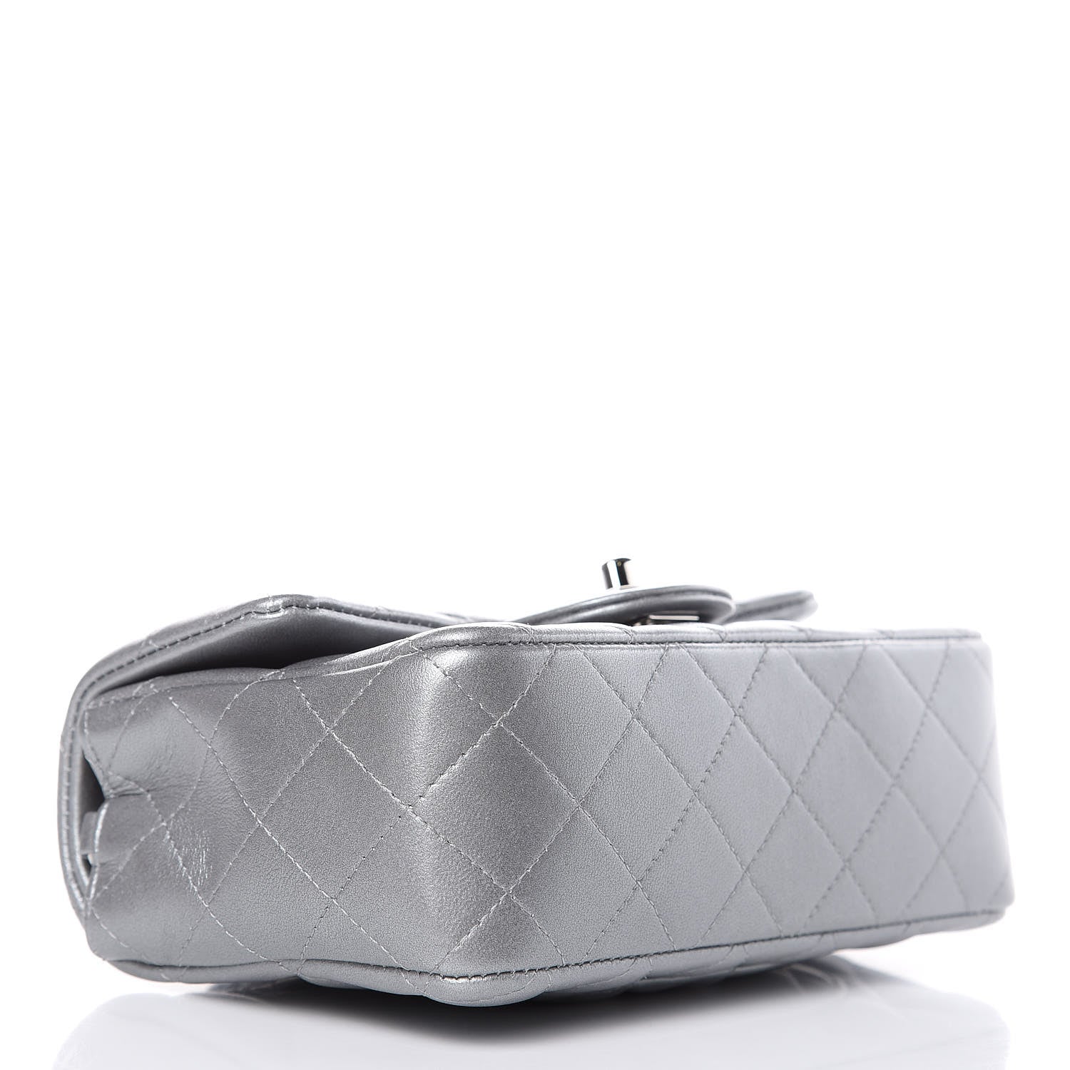 Chanel Metallic Lambskin Quilted Mini Rectangular Flap Silver 4 of 10