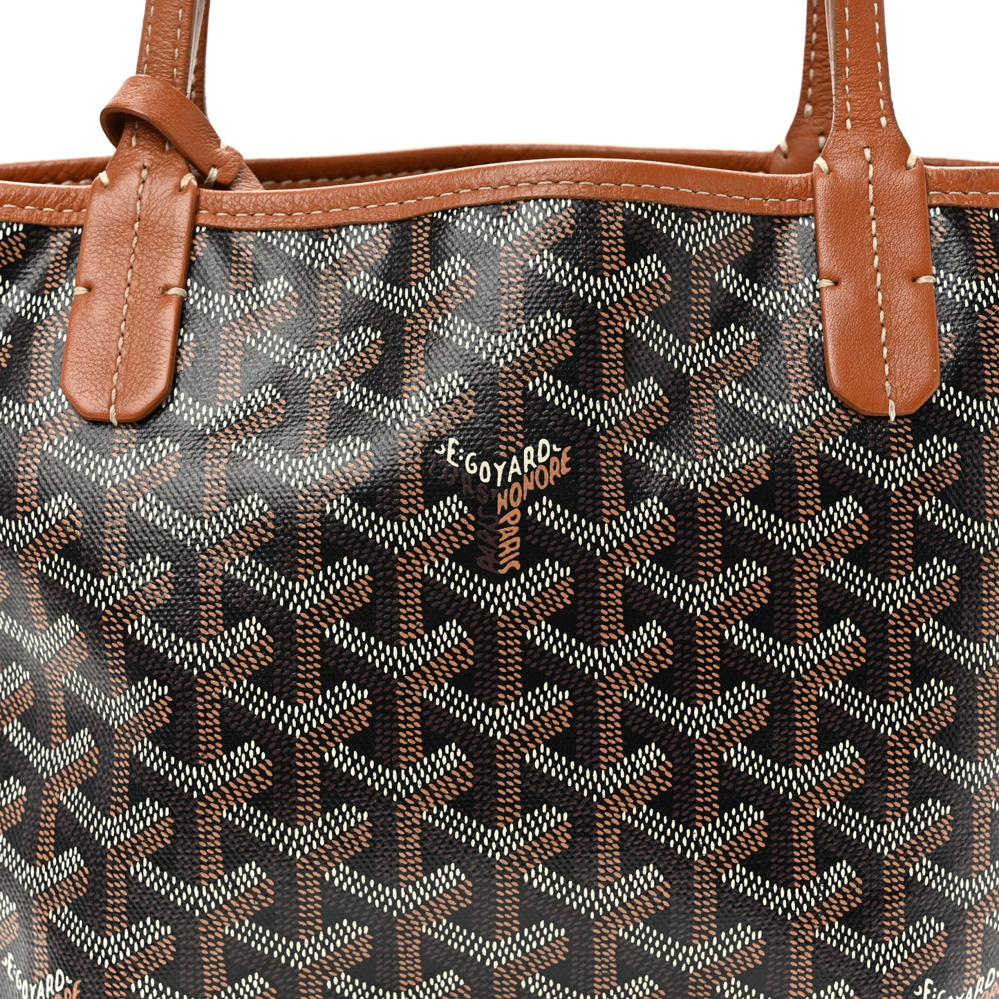 Goyardine Reversible Mini Anjou Black Gold