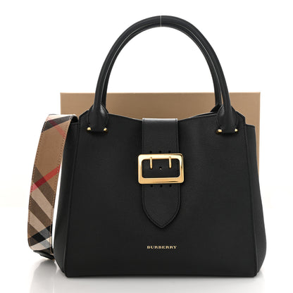 Burberry Soft Grain Calfskin Medium Buckle Tote Black 11 of 11