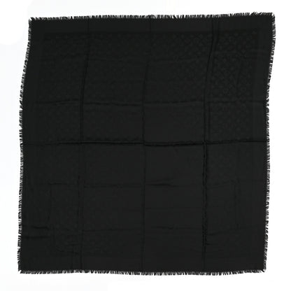 Louis Vuitton Silk Wool Monogram Shawl Black 1 of 3