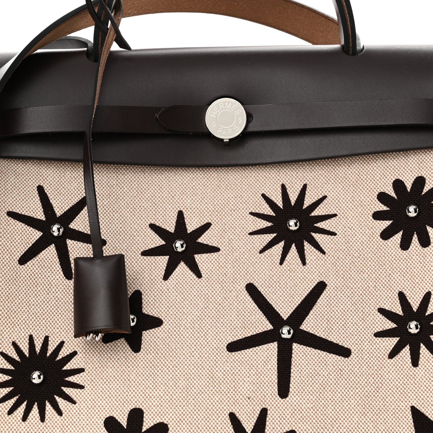 Hermes H Plume Canvas Vache Hunter Circuit Rider Hobnailed Herbag Zip Retourne 31 PM Ebene Ecru 8 of 10