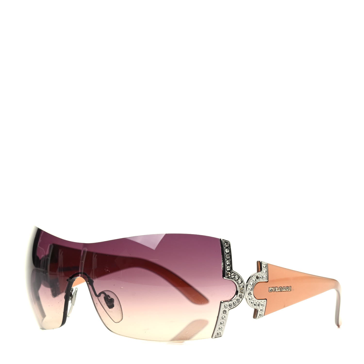 Bulgari Crystal 651-B Sunglasses Tan Purple 1 of 6