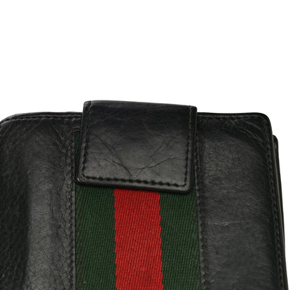 Gucci Calfskin Web Horsebit French Flap Wallet Black 20 of 21