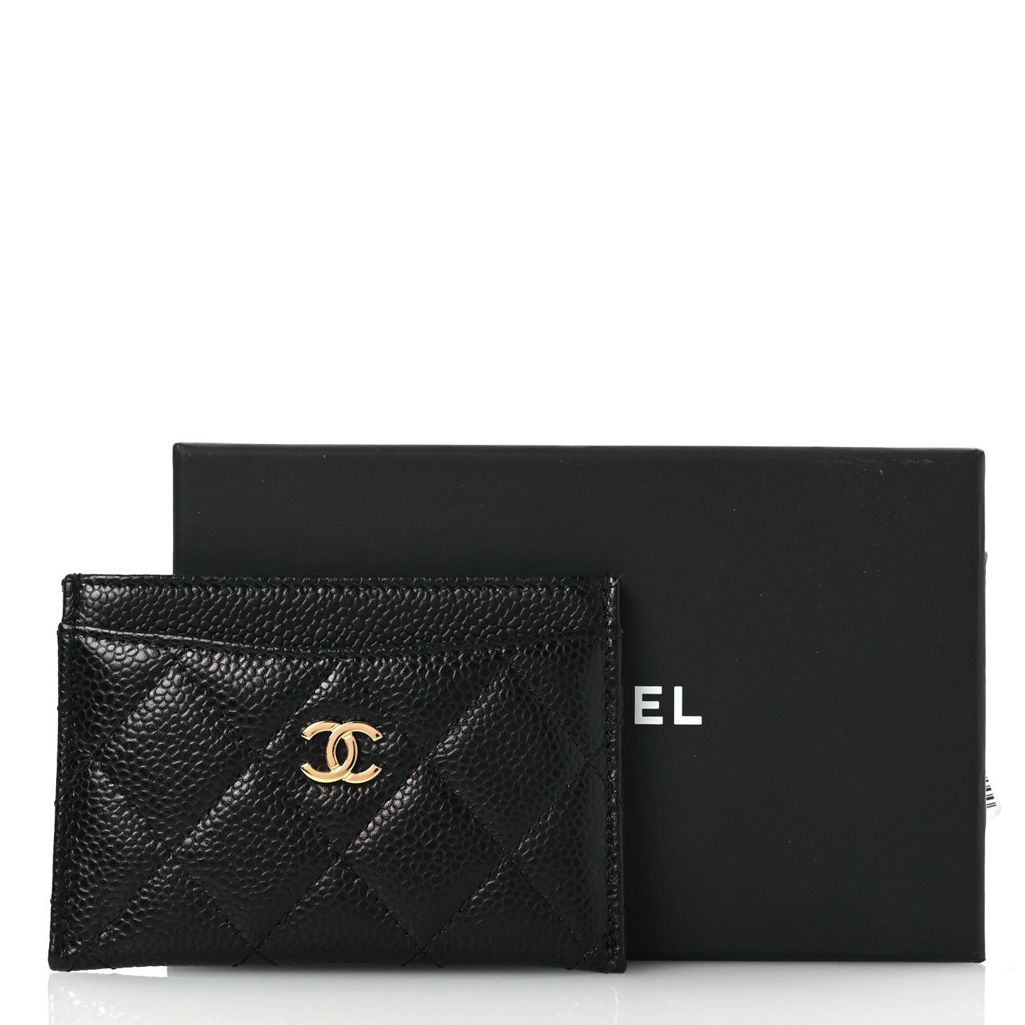 Caviar Quilted Card Holder Black