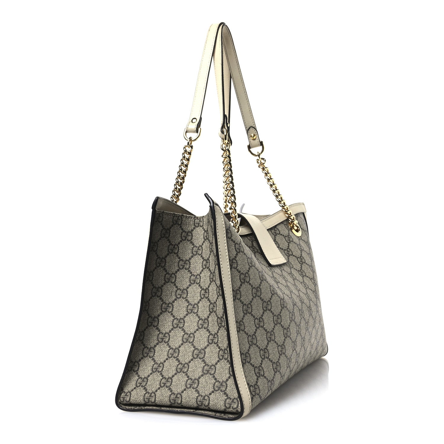 Gucci GG Supreme Monogram Medium Padlock Tote White 3 of 12