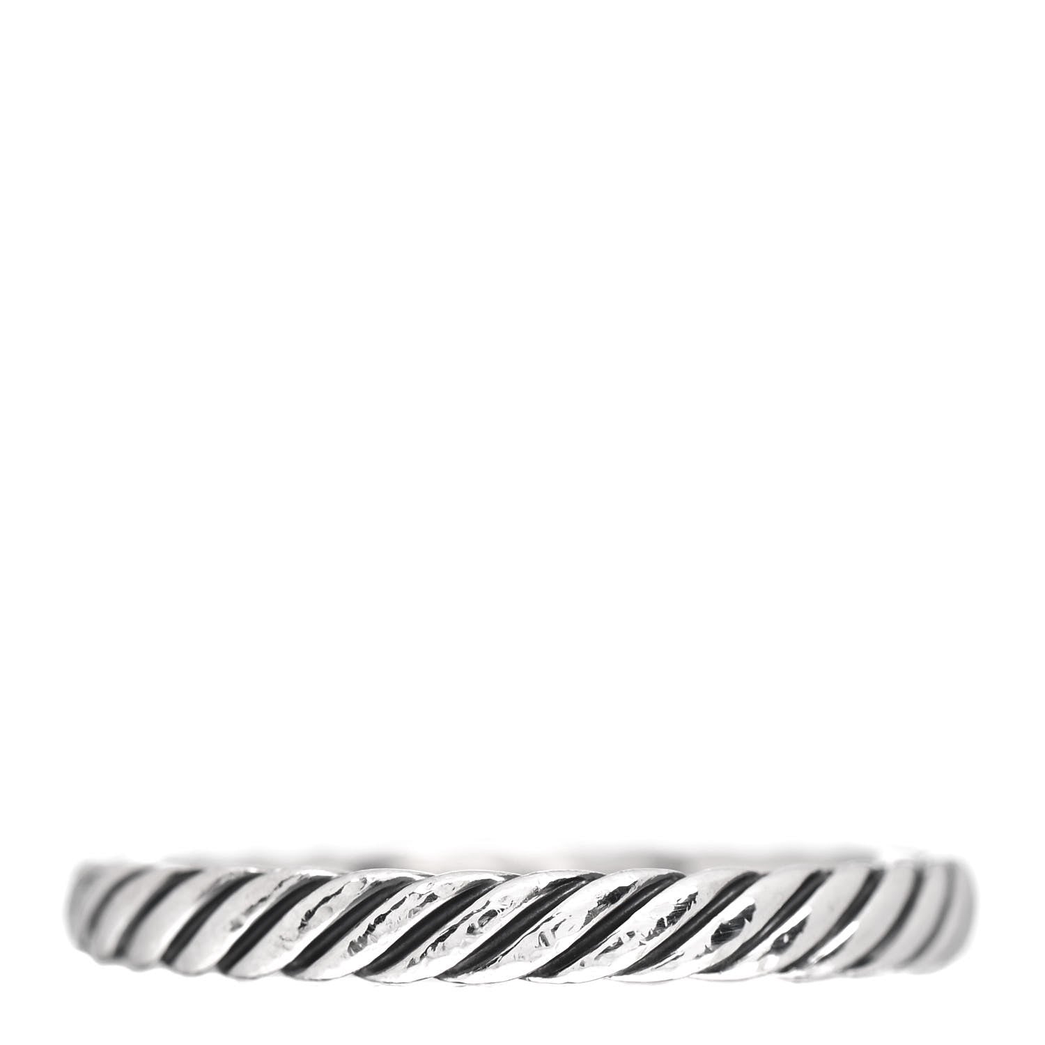David Yurman Sterling Silver Cable Classics Band Ring 52 6 1 of 4