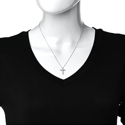 Tiffany Platinum Diamond Small Cross Pendant Necklace 2 of 5