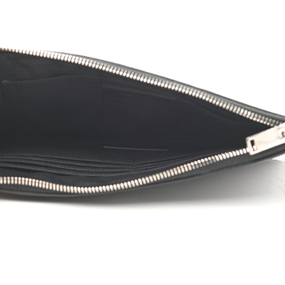 Saint Laurent Calfskin Crocodile Embossed Zip Mini Tablet Sleeve Black 5 of 8