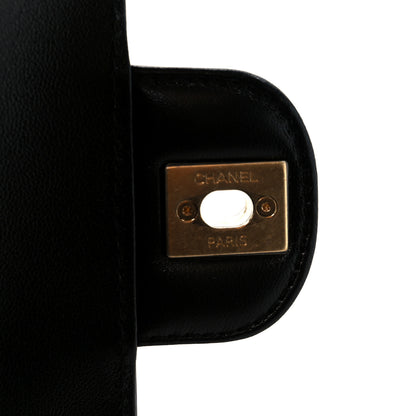 Chanel Metallic Mirror Calfskin Large Top Handle Clutch With Chain  Black 7 of 12