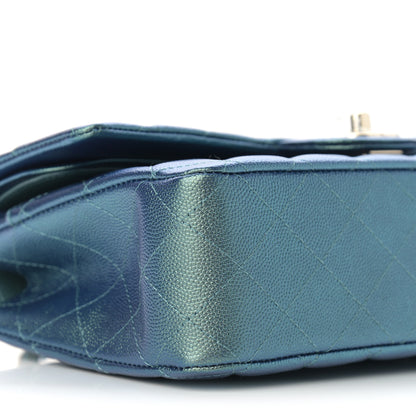 Chanel Iridescent Caviar Quilted Medium Double Flap Green 8 of 9