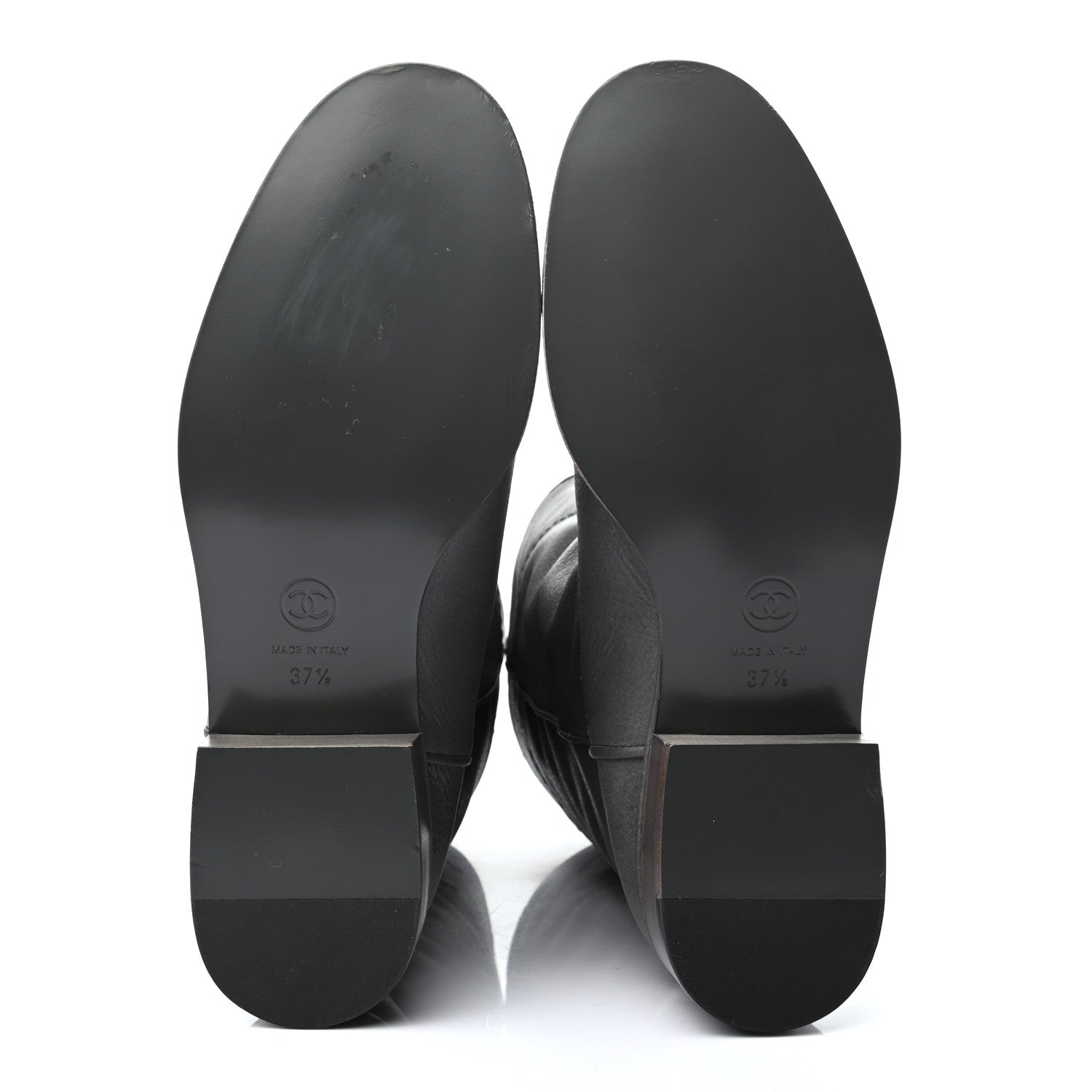 Chanel Calfskin Ascot CC Boots 37.5 Gray 5 of 8
