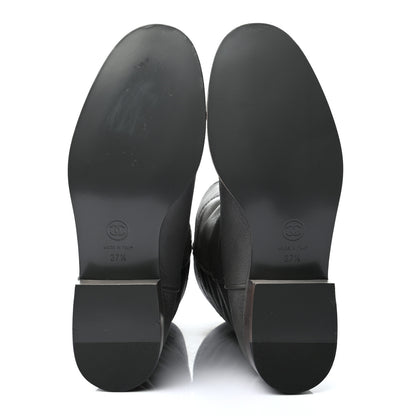 Chanel Calfskin Ascot CC Boots 37.5 Gray 5 of 8