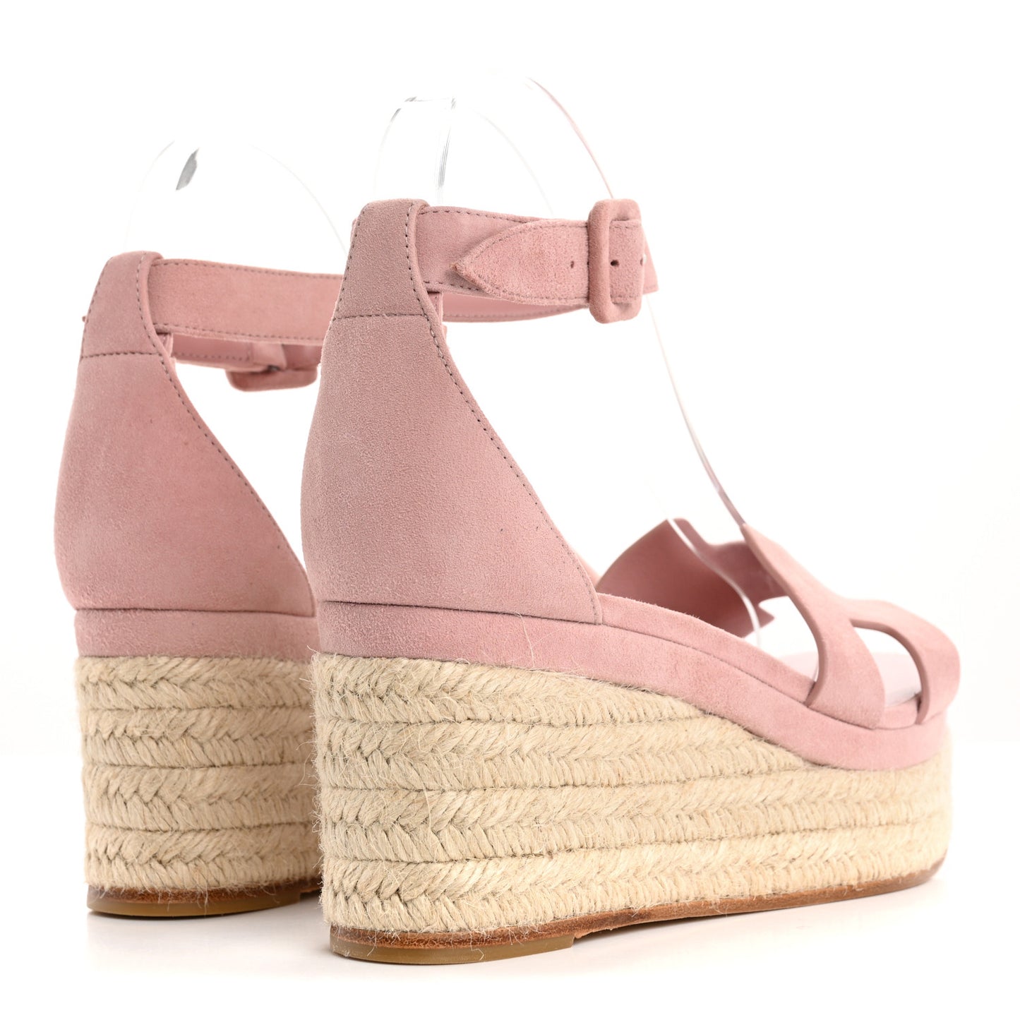 Suede Goatskin Elda Espadrille Wedge Sandals 39 Rose Aquarelle