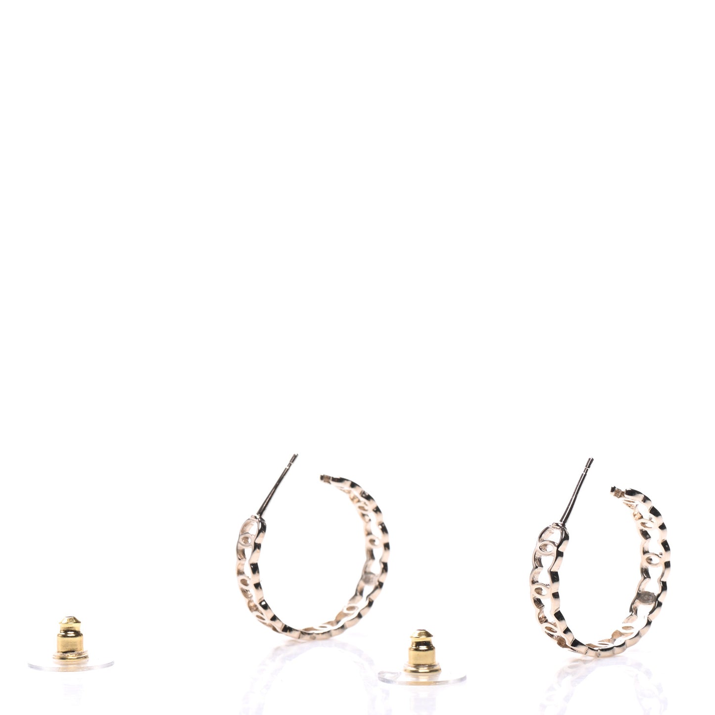 Metal CC Hoop Earrings Gold