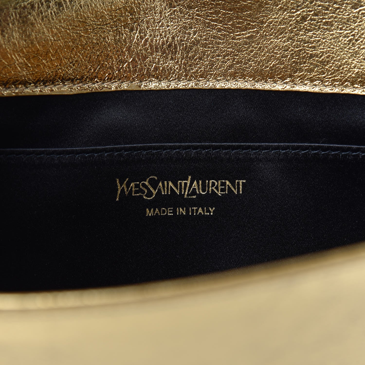 Saint Laurent Metallic Calfskin Monogram Large Belle De Jour Clutch Gold 7 of 10