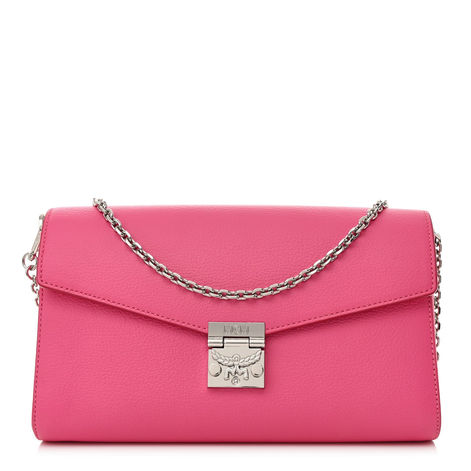 MCM Calfskin Large Patricia Wallet On Chain Pink 1 of 15