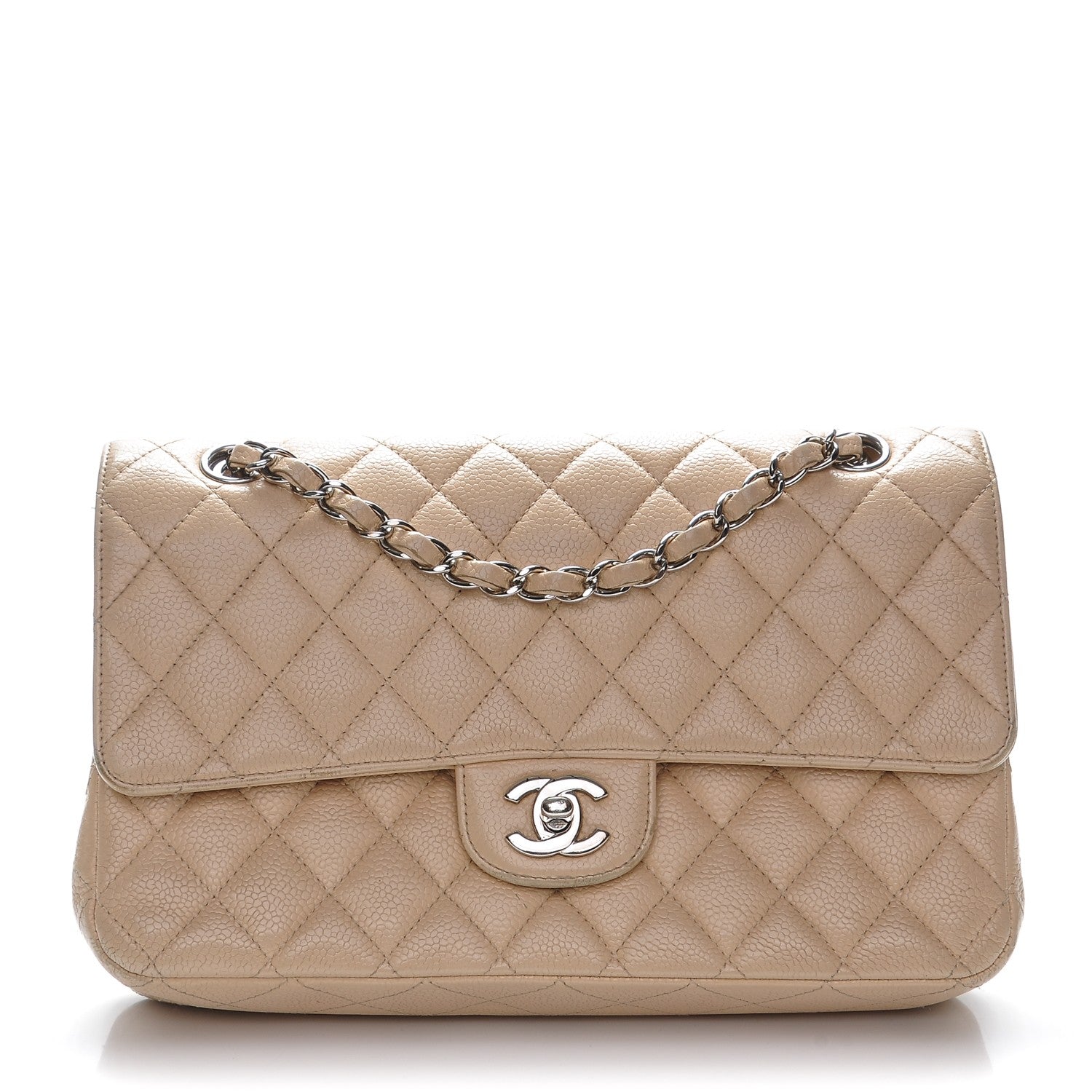 Chanel Caviar Quilted Medium Double Flap Beige Clair 1 of 19