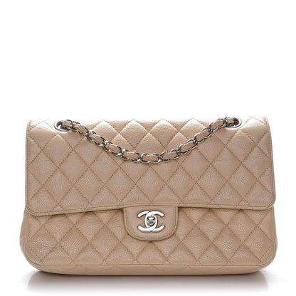 Chanel Caviar Quilted Medium Double Flap Beige Clair 1 of 19