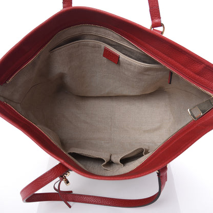 Gucci Monogram Bree Zippered Tote Beige Red 5 of 14