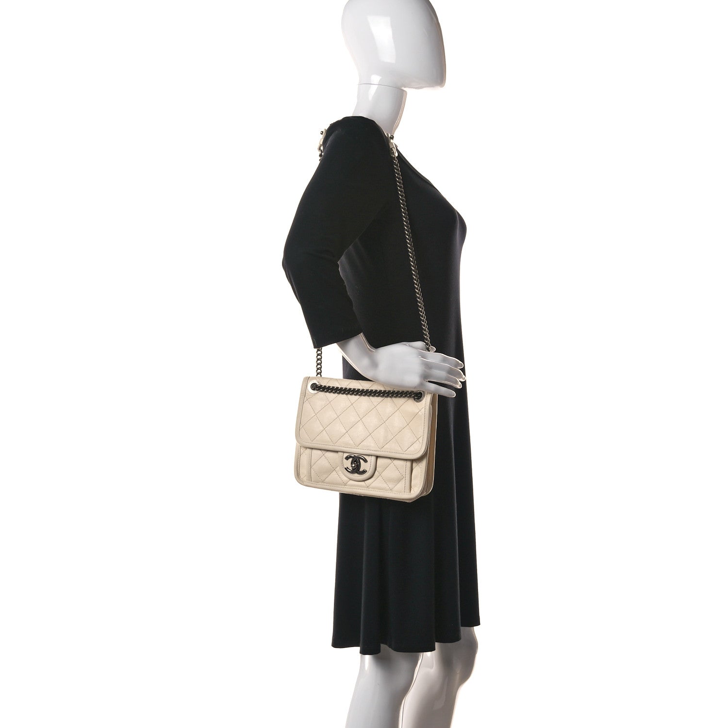 Chanel Calfskin Quilted Mini French Riviera Flap Ivory 2 of 10