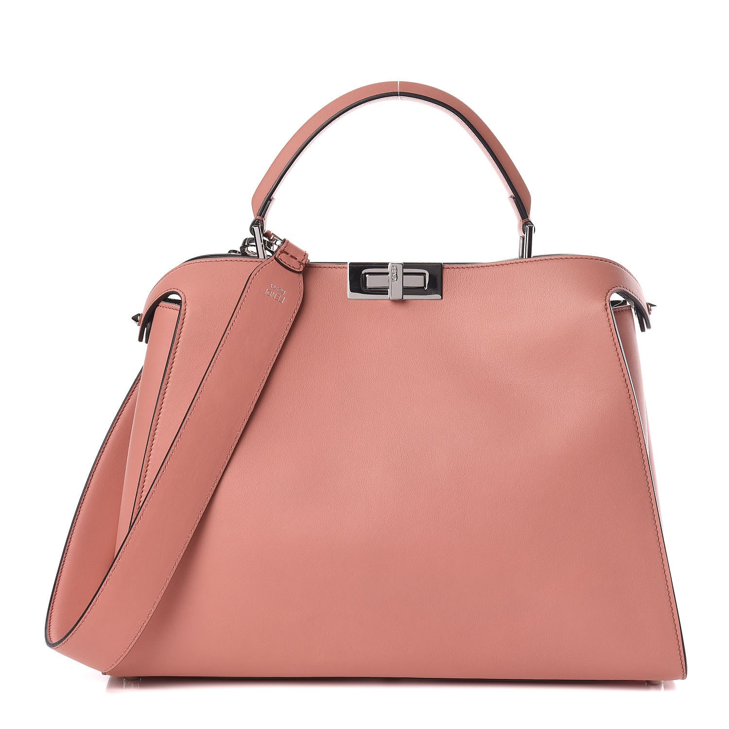 Fendi Vitello Tahiti Burro Large Peekaboo Iconic Essentially Satchel Macaron Foresta 1 of 11