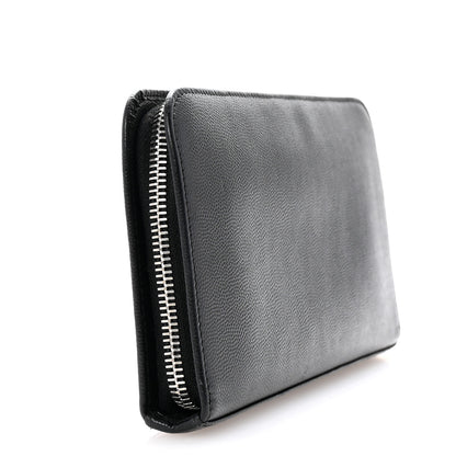 Saint Laurent Grain De Poudre Zip Around Travel Wallet Black 3 of 8