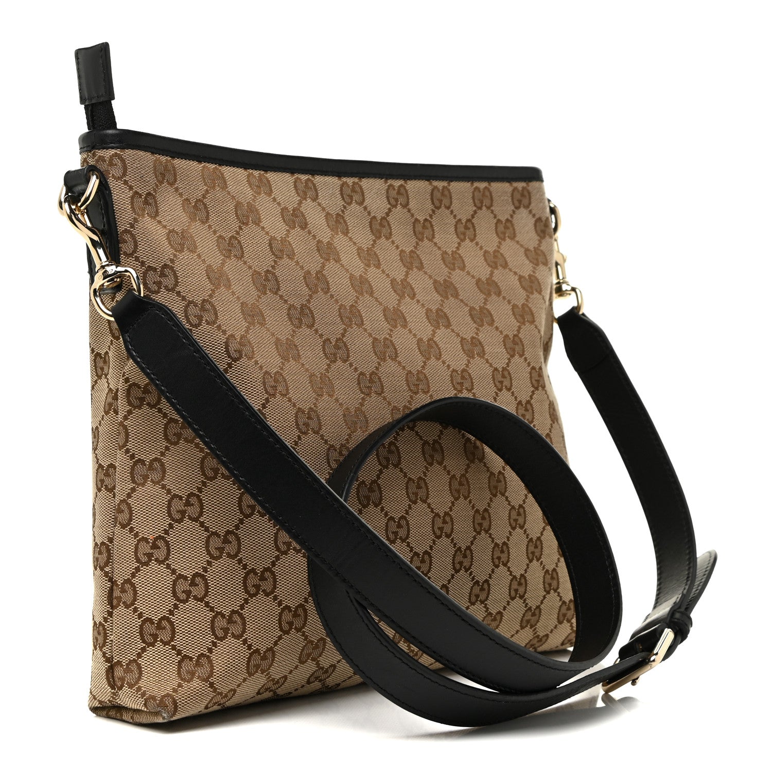 Gucci GG Monogram Web Flat Messenger Bag Black 3 of 18