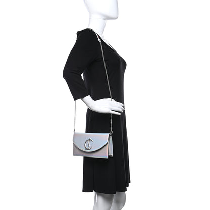 Christian Louboutin Iridescent Calfskin Loubi54 Crossbody Clutch Silver 2 of 19