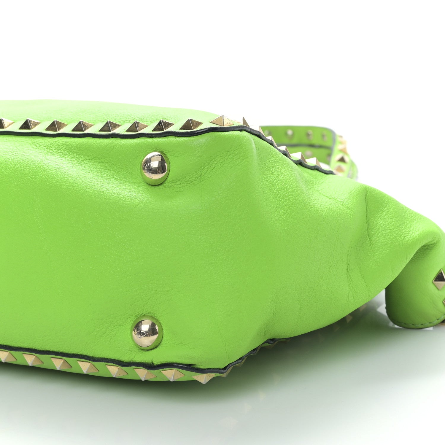 Valentino Garavani Vitello Small Rockstud Tote Green Fluo 8 of 8