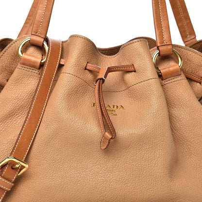 Prada Goatskin Drawstring Bucket Bag Miele 11 of 11