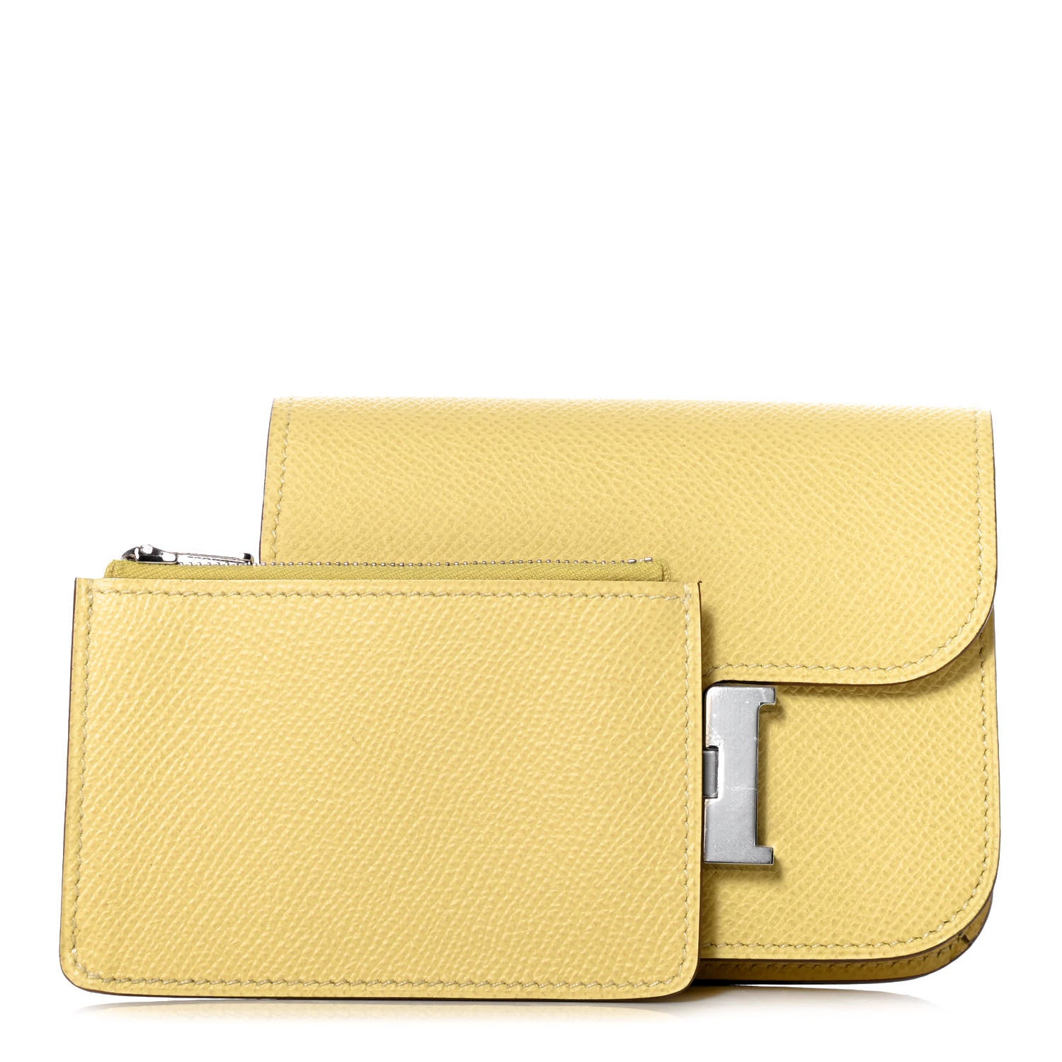Hermes Epsom Constance Slim Wallet Jaune Poussin 1 of 9