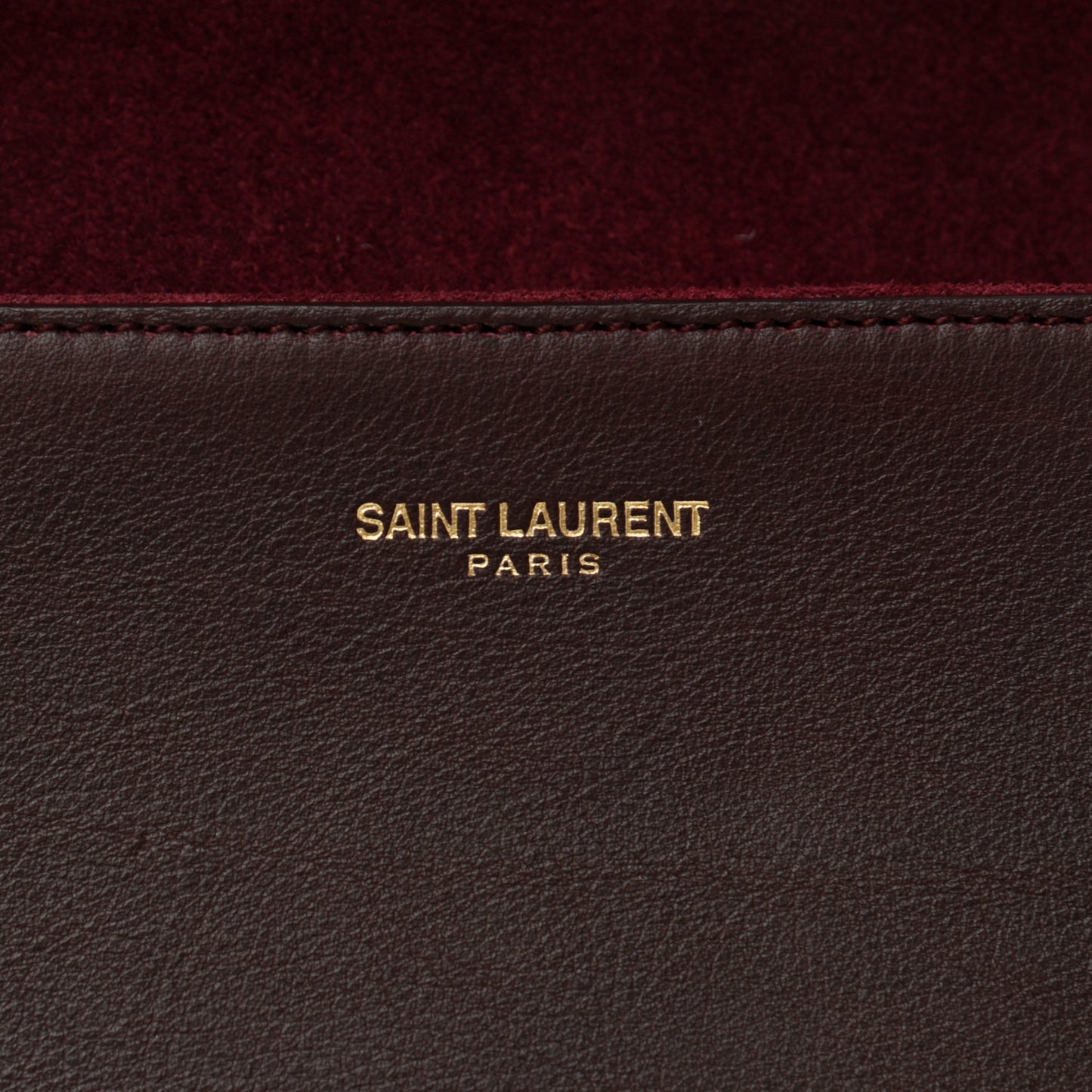 Textured Leather ChYc Clutch Burgundy