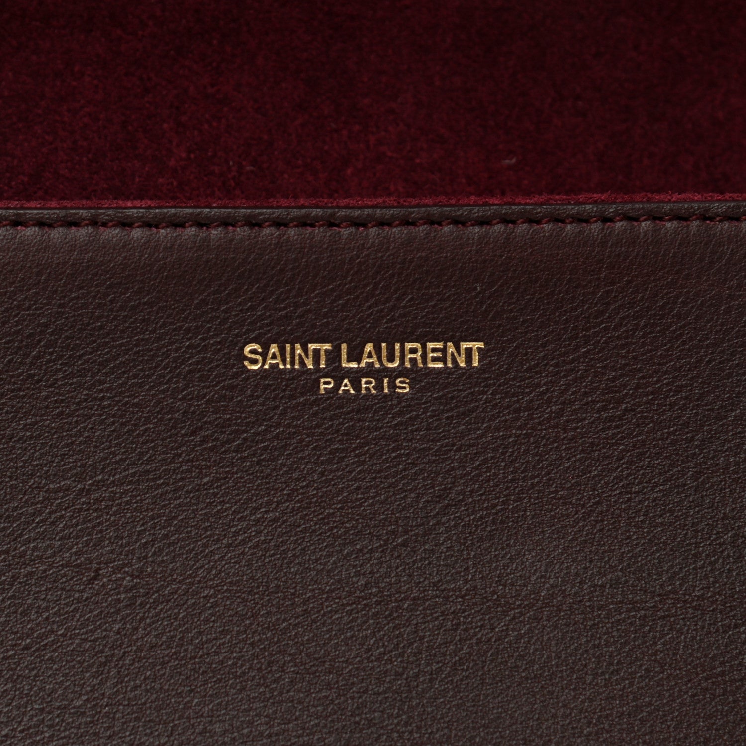 Saint Laurent Textured Leather ChYc Clutch Burgundy 10 of 10