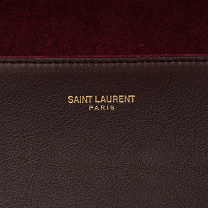 Saint Laurent Textured Leather ChYc Clutch Burgundy 10 of 10