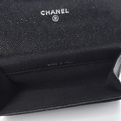 Chanel Iridescent Caviar Flap Quilted Card Holder Black 5 of 11