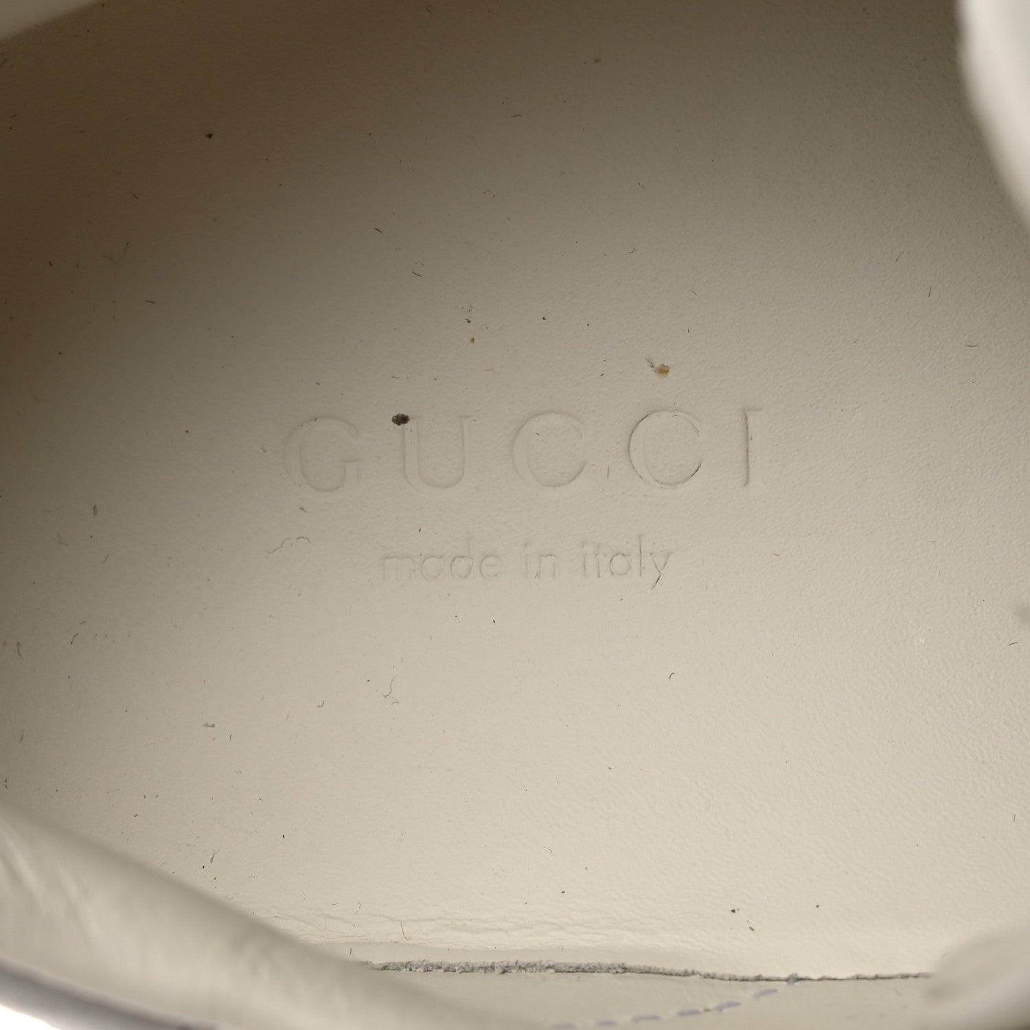 Gucci Calfskin Interlocking G Perforated Womens Ace Sneakers 37.5 White Grey Sky 6 of 9