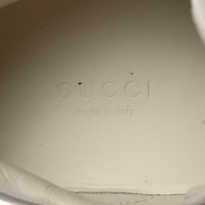 Gucci Calfskin Interlocking G Perforated Womens Ace Sneakers 37.5 White Grey Sky 6 of 9