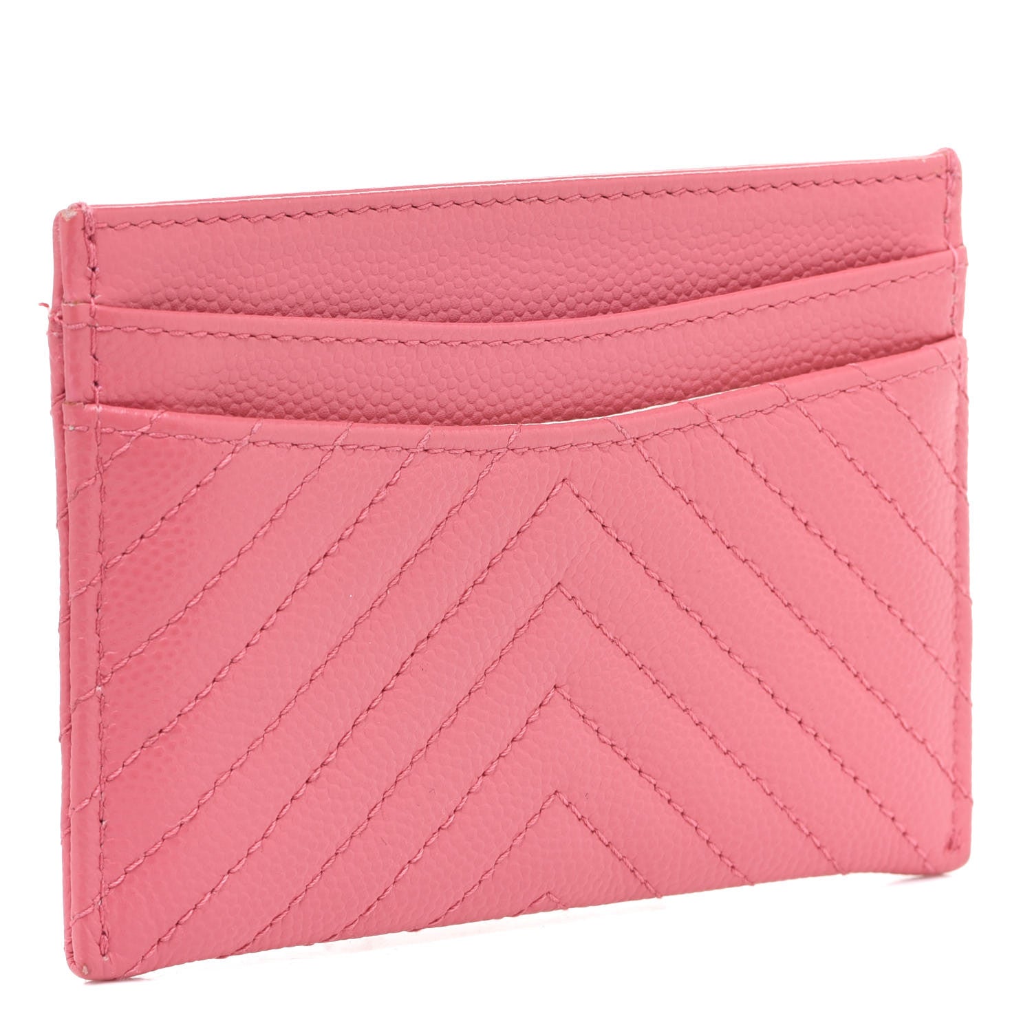 Chanel Caviar Chevron Quilted Card Holder Pink 2 of 11