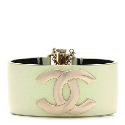 Chanel Calfskin CC Cuff S Green Gold 1 of 5