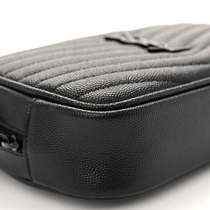 Saint Laurent Grain De Poudre Matelasse Monochrome Monogram Mini Lou Camera Bag Black 9 of 10